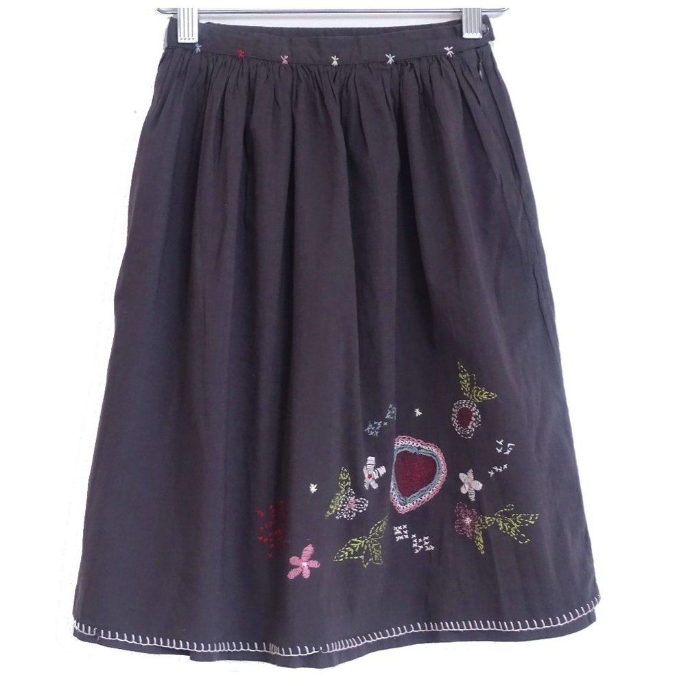 French Designer Lili Gaufrette brown skirt size 10